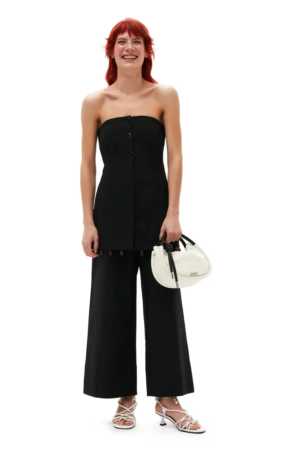 Ganni - Cotton Suiting Sleeveless Top