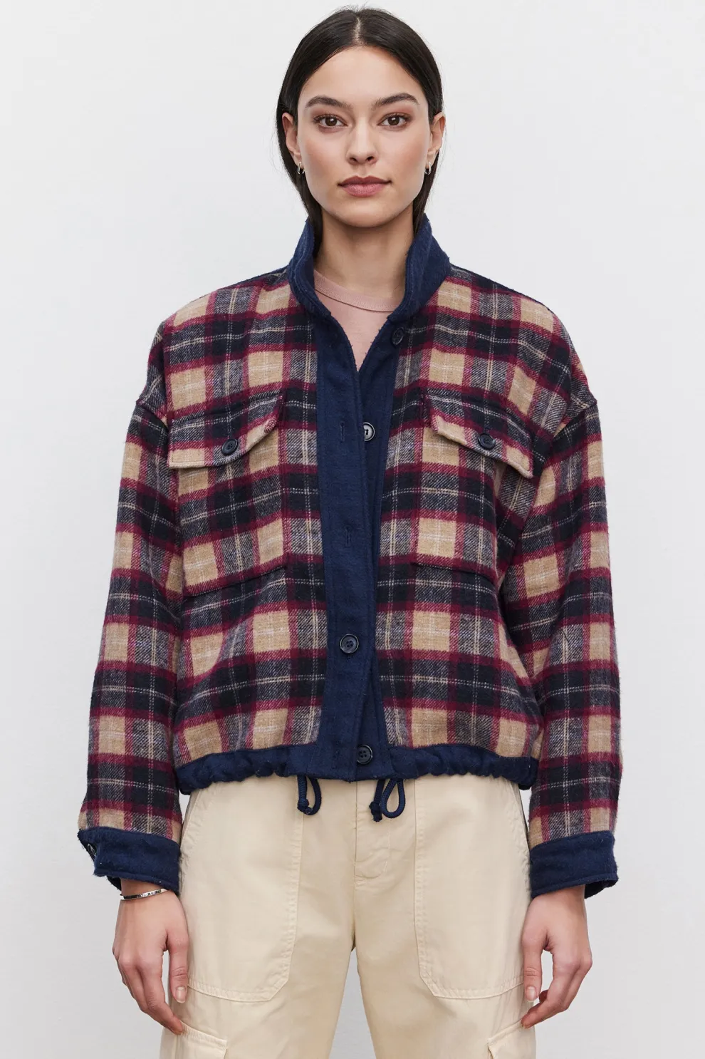 Velvet - Norah Brushed Cotton Plaid Jacket