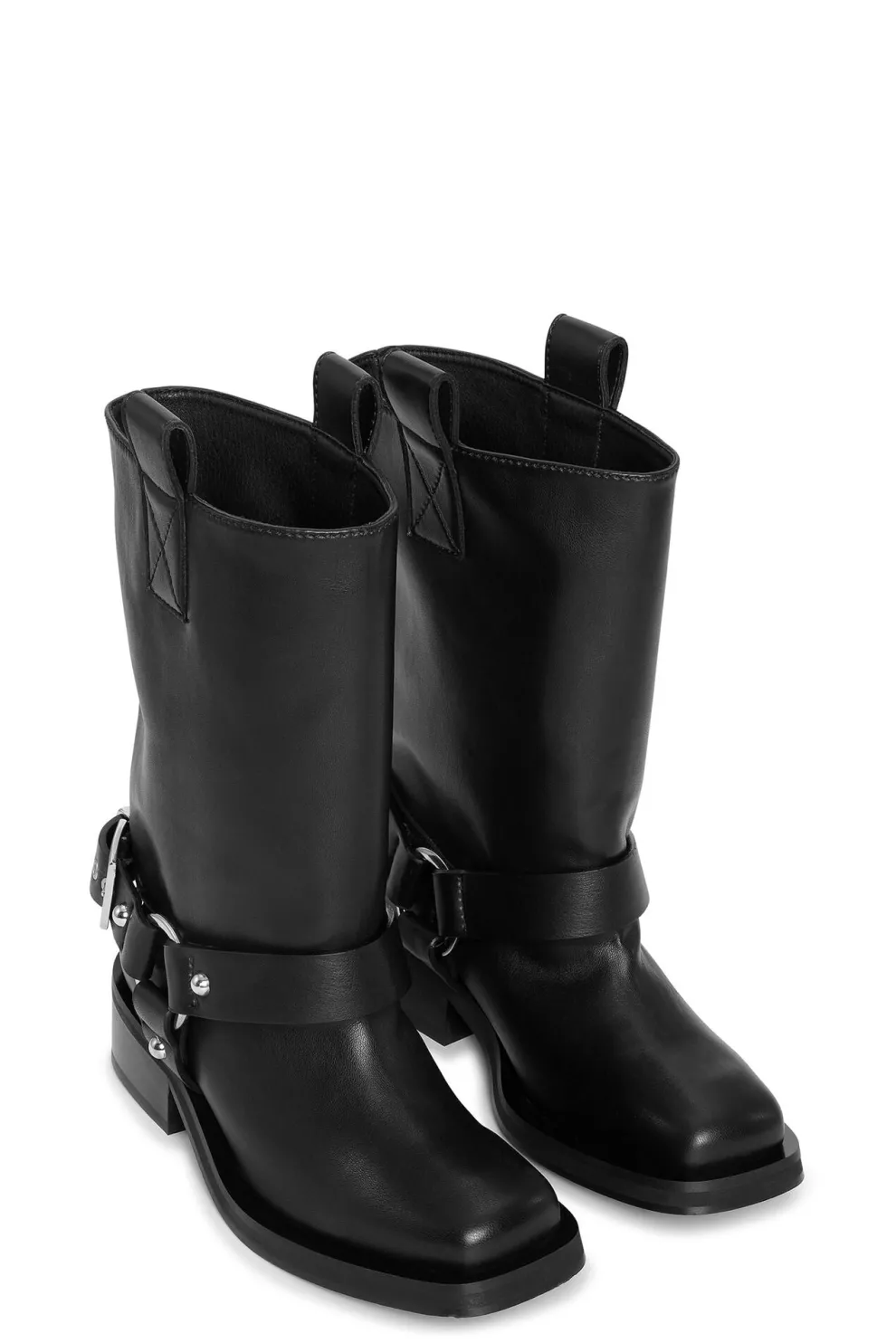 Ganni - Biker Tubular Mid Shaft Boot