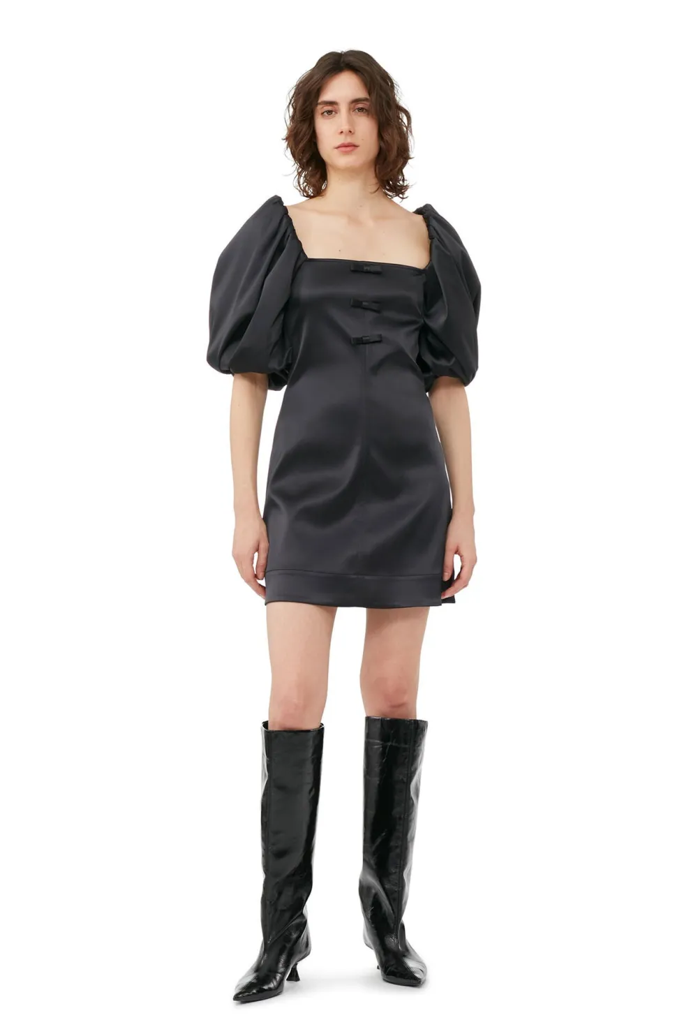 Ganni - Double Satin Mini Dress