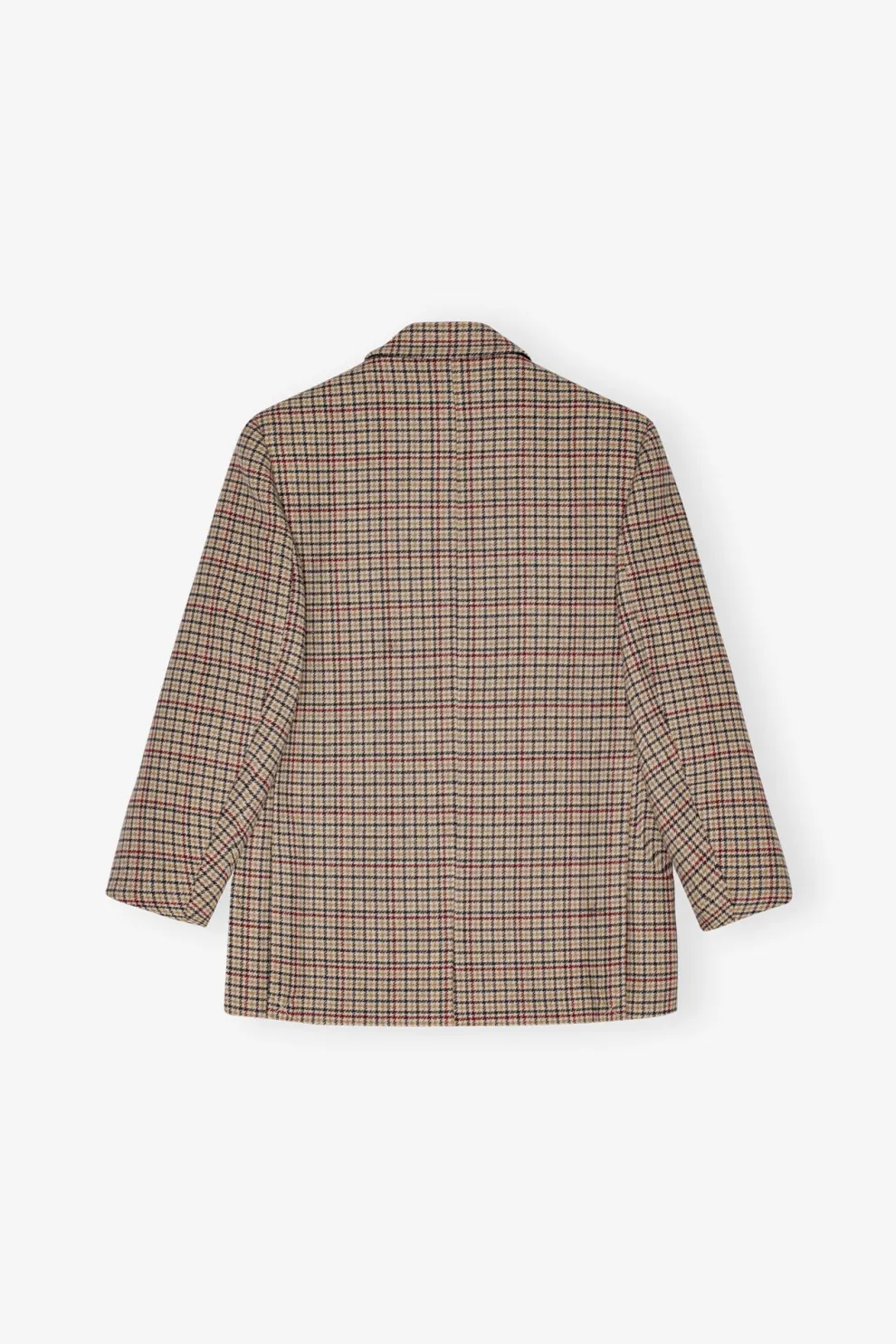 Ganni - Check Wool Mix Boxy Blazer
