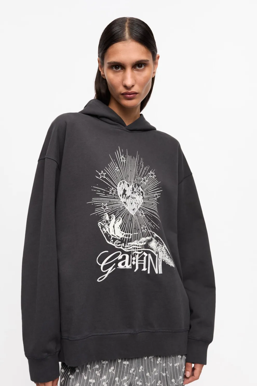 Ganni - Isoli Heart Oversized Hoodie