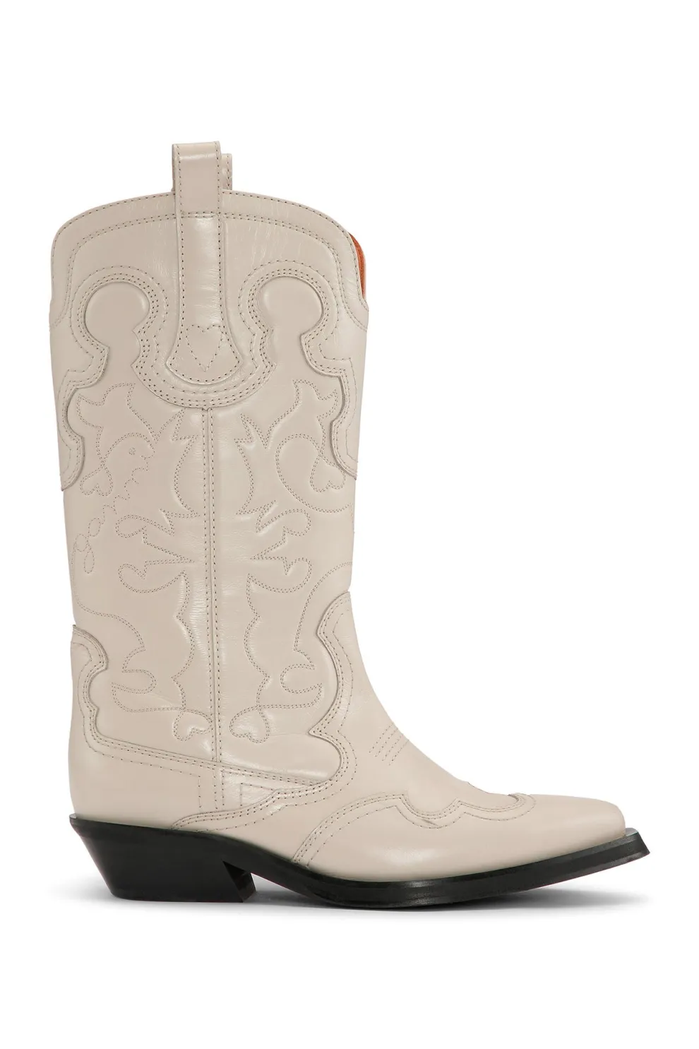Ganni - Mid Shalf Embroidered Western Boots