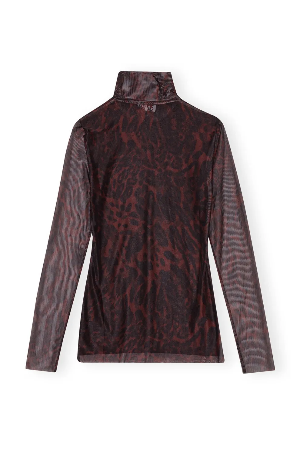 Ganni - Printed Mesh Long Sleeve Rollneck