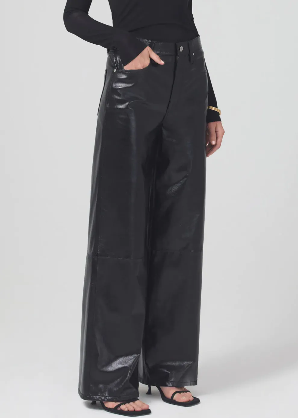 Citizens of Humanity - Annina Haute Jambe Large Cuir Verni