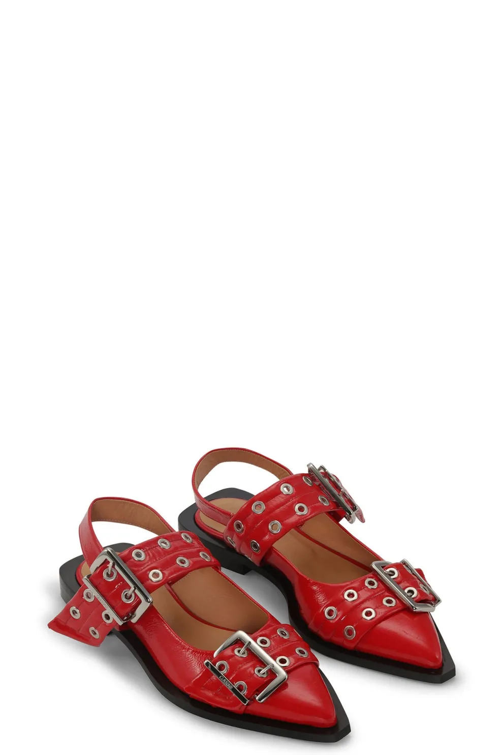 Ganni - Feminine Buckle Ballerina Naplack