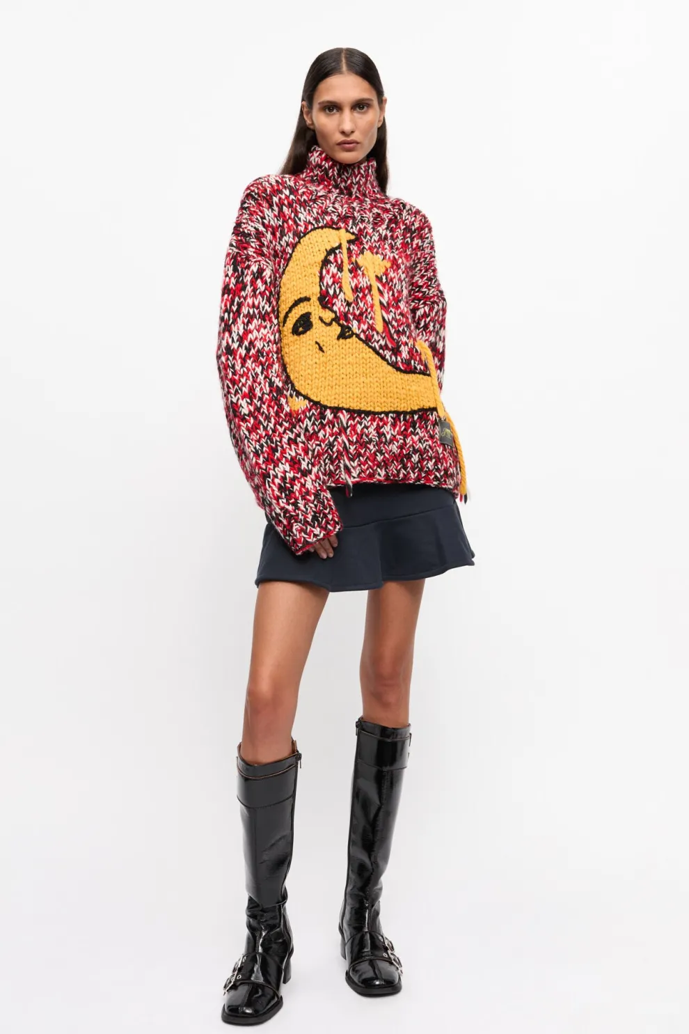 Ganni - Graphic Wool Handknit Turtleneck