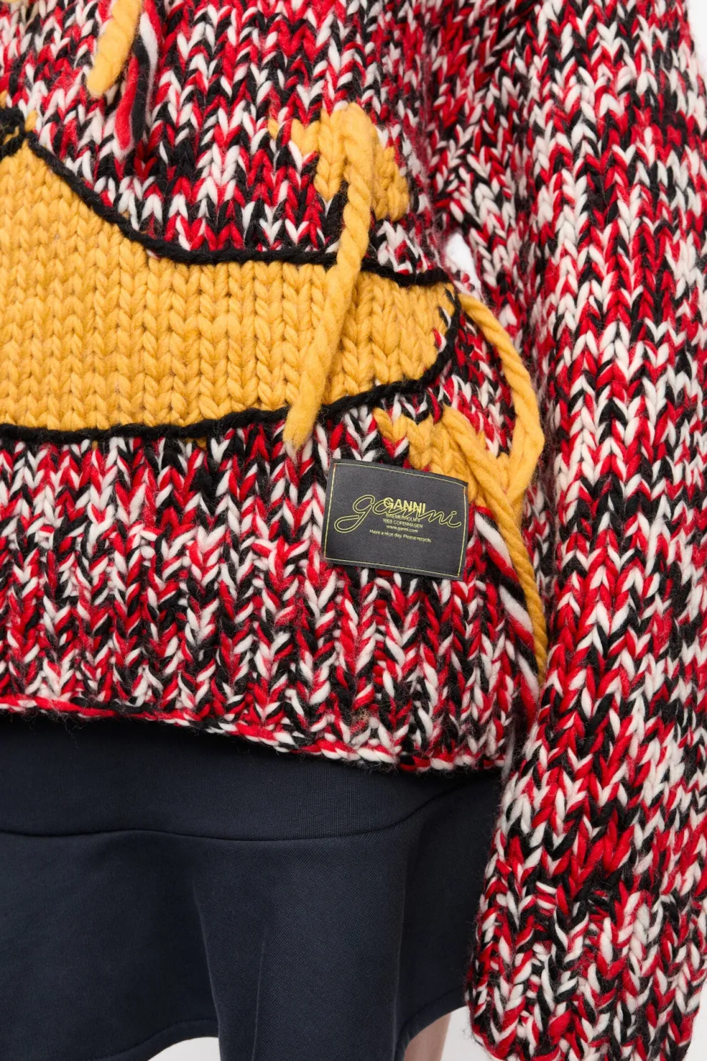 Ganni - Graphic Wool Handknit Turtleneck