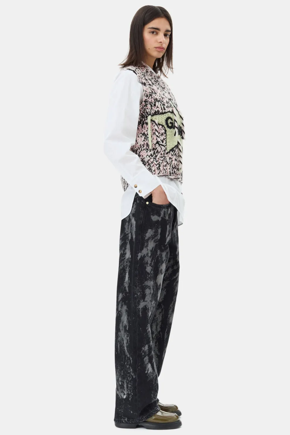 Ganni - Graphic Wool Handknit Vest