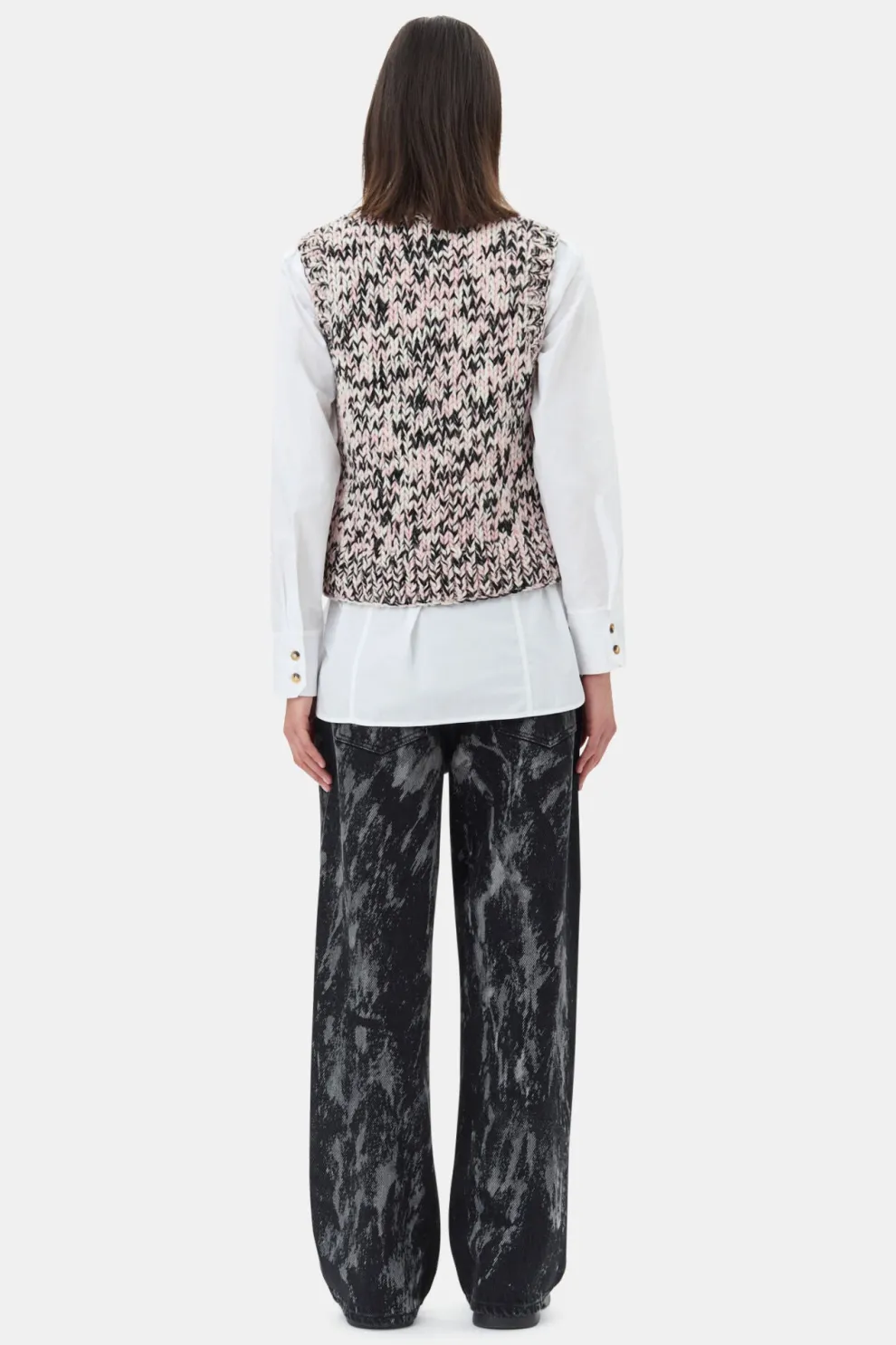 Ganni - Graphic Wool Handknit Vest